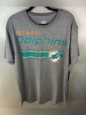 NFL Miami Dolphins Grey Graphic Shirt Size Large Brand New With Tags